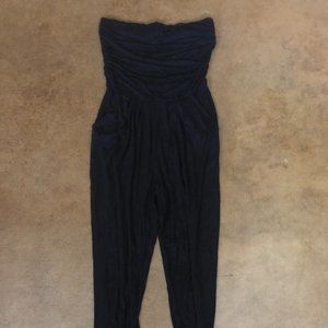 Strapless slouchy black romper, size L